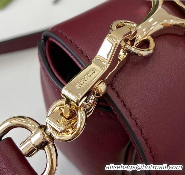 Grade Design Gucci Horsebit 1955 Leather Small Top Handle Bag 815206 Burgundy 2024