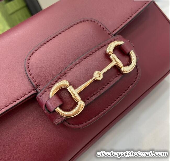 Grade Design Gucci Horsebit 1955 Leather Small Top Handle Bag 815206 Burgundy 2024