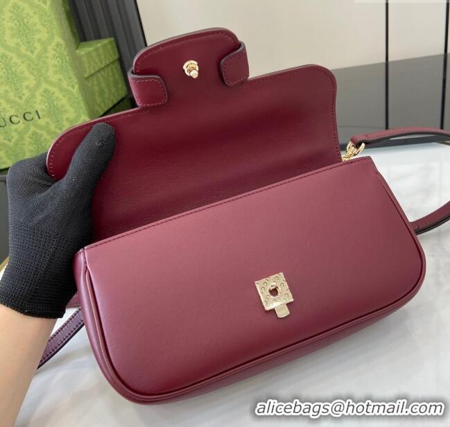 Grade Design Gucci Horsebit 1955 Leather Small Top Handle Bag 815206 Burgundy 2024