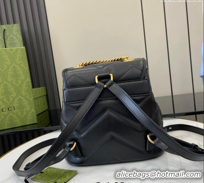 Cheap Price Gucci GG Marmont Matelasse Leather Backpack bag 777253 Black 2024