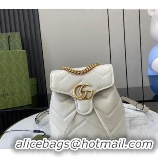 Promotional Gucci GG Marmont Matelasse Leather Backpack bag 777253 White 2024