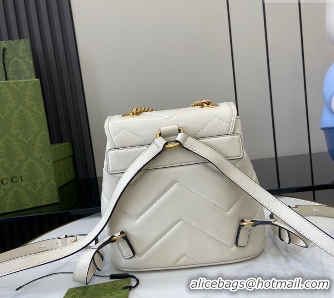 Promotional Gucci GG Marmont Matelasse Leather Backpack bag 777253 White 2024
