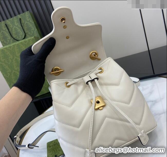 Promotional Gucci GG Marmont Matelasse Leather Backpack bag 777253 White 2024