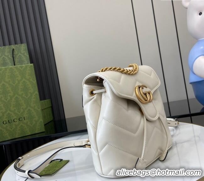 Promotional Gucci GG Marmont Matelasse Leather Backpack bag 777253 White 2024