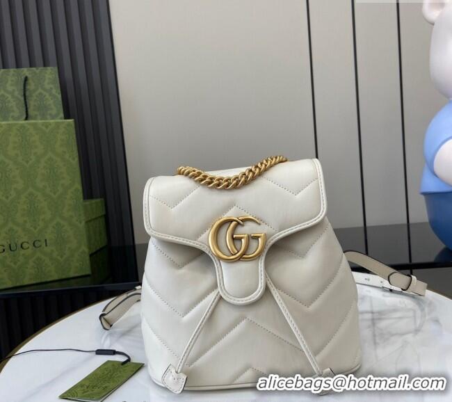 Promotional Gucci GG Marmont Matelasse Leather Backpack bag 777253 White 2024