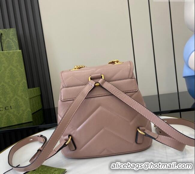 Trendy Design Gucci GG Marmont Matelasse Leather Backpack bag 777253 Rose Beige 2024