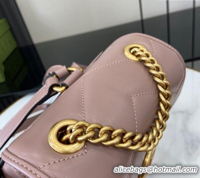 Trendy Design Gucci GG Marmont Matelasse Leather Backpack bag 777253 Rose Beige 2024
