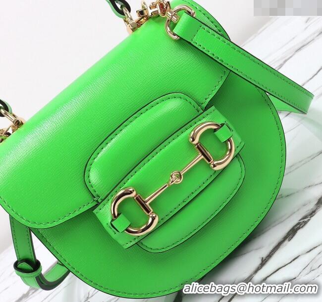 New Fashion Gucci Horsebit 1955 Leather Mini Top Handle Bag ‎781387 Light Green 2024