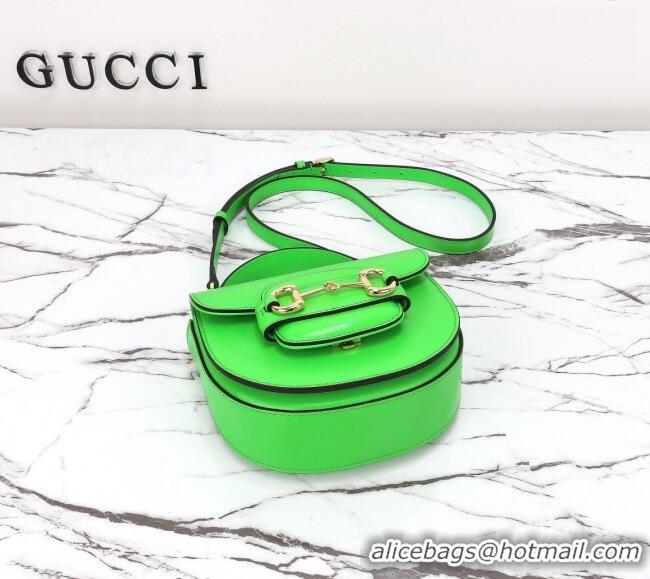 New Fashion Gucci Horsebit 1955 Leather Mini Top Handle Bag ‎781387 Light Green 2024