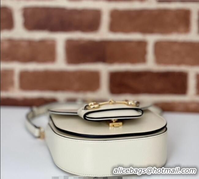 New Fashion Gucci Horsebit 1955 Leather Mini Top Handle Bag ‎781387 White 2024