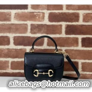 Well Crafted Gucci Horsebit 1955 Leather Mini Top Handle Bag ‎781387 Black 2024