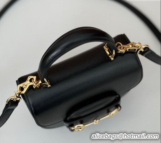 Well Crafted Gucci Horsebit 1955 Leather Mini Top Handle Bag ‎781387 Black 2024