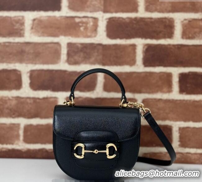 Well Crafted Gucci Horsebit 1955 Leather Mini Top Handle Bag ‎781387 Black 2024