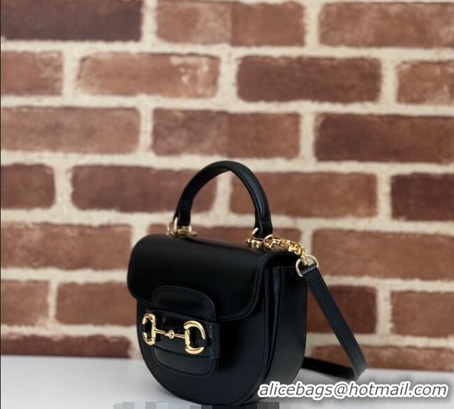 Well Crafted Gucci Horsebit 1955 Leather Mini Top Handle Bag ‎781387 Black 2024