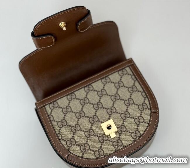 Unique Grade Gucci Horsebit 1955 GG Canvas Mini Top Handle Bag ‎781387 Beige/Brown 2024