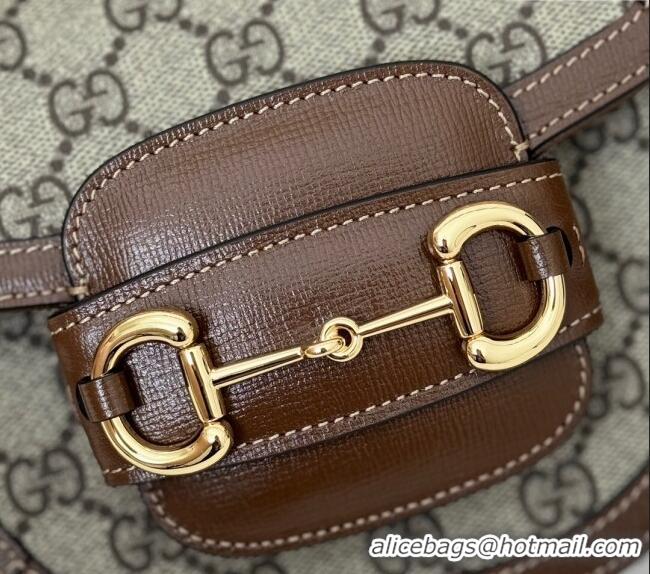 Unique Grade Gucci Horsebit 1955 GG Canvas Mini Top Handle Bag ‎781387 Beige/Brown 2024