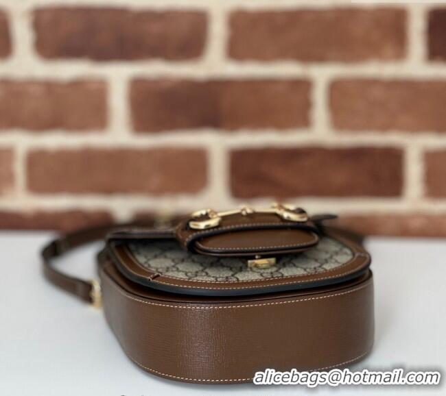 Unique Grade Gucci Horsebit 1955 GG Canvas Mini Top Handle Bag ‎781387 Beige/Brown 2024