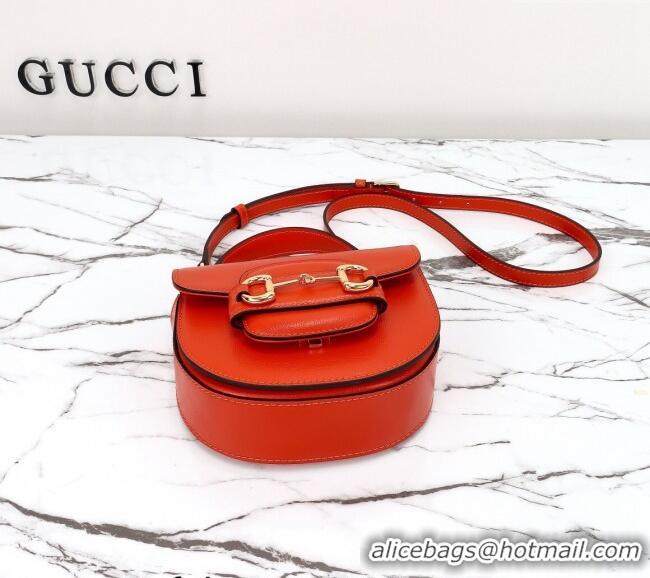Grade Discount Gucci Horsebit 1955 Leather Mini Top Handle Bag ‎781387 Orange 2024