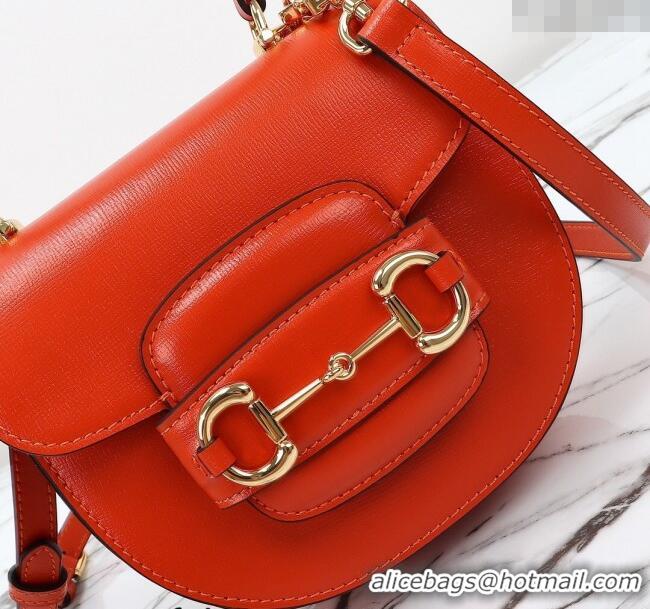 Grade Discount Gucci Horsebit 1955 Leather Mini Top Handle Bag ‎781387 Orange 2024