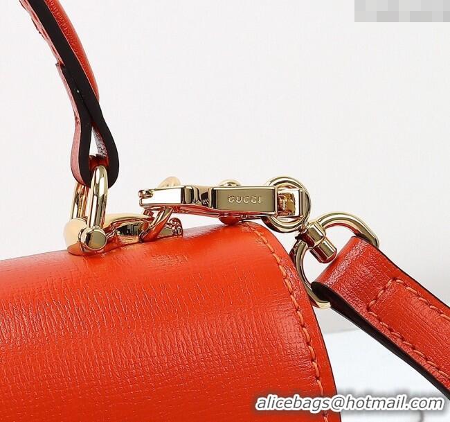 Grade Discount Gucci Horsebit 1955 Leather Mini Top Handle Bag ‎781387 Orange 2024