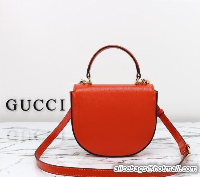 Grade Discount Gucci Horsebit 1955 Leather Mini Top Handle Bag ‎781387 Orange 2024