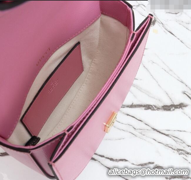 Low Cost Gucci Horsebit 1955 Leather Mini Top Handle Bag ‎781387 Pink 2024
