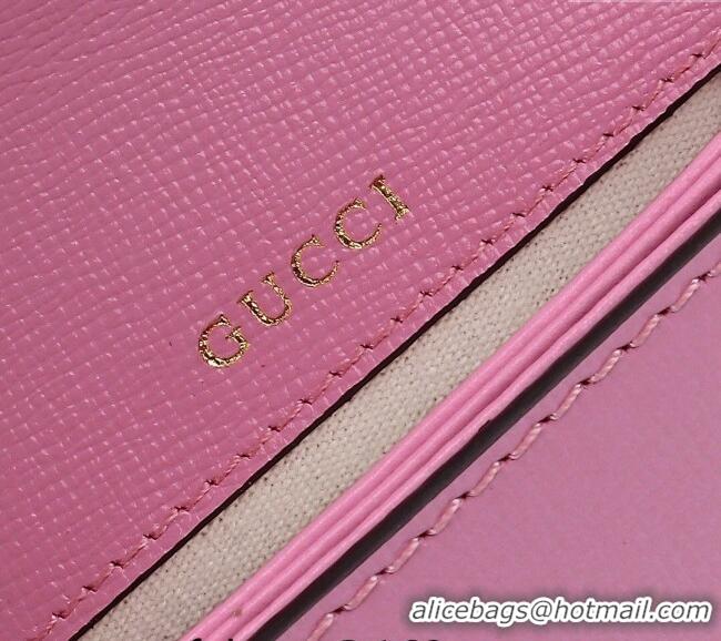 Low Cost Gucci Horsebit 1955 Leather Mini Top Handle Bag ‎781387 Pink 2024