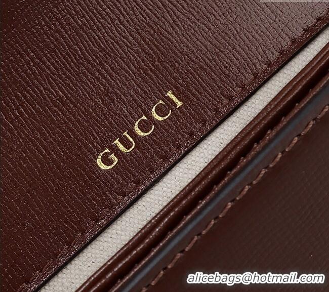 Most Popular Gucci Horsebit 1955 Leather Mini Top Handle Bag ‎781387 Dark Brown 2024