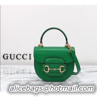 Super Quality Gucci Horsebit 1955 Leather Mini Top Handle Bag ‎781387 Green 2024