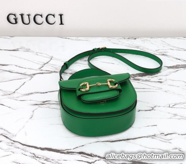 Super Quality Gucci Horsebit 1955 Leather Mini Top Handle Bag ‎781387 Green 2024