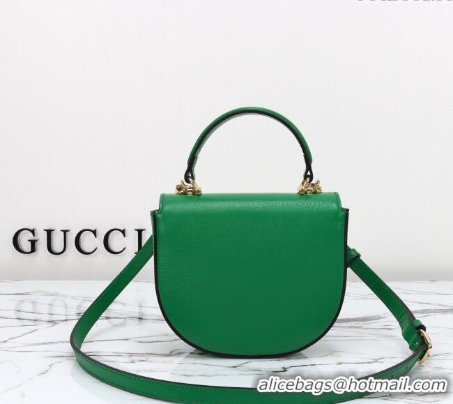 Super Quality Gucci Horsebit 1955 Leather Mini Top Handle Bag ‎781387 Green 2024