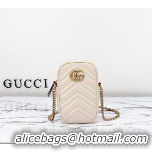 Well Crafted Gucci GG Marmont Leather Mini bag 598597 White 2024
