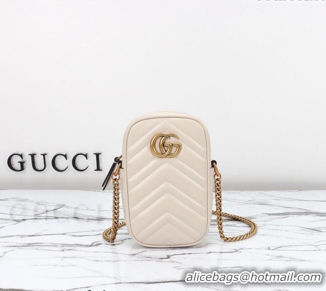 Well Crafted Gucci GG Marmont Leather Mini bag 598597 White 2024