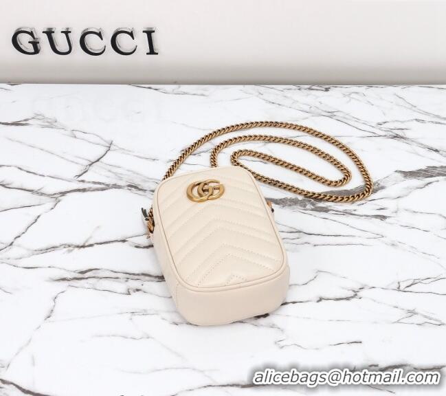 Well Crafted Gucci GG Marmont Leather Mini bag 598597 White 2024