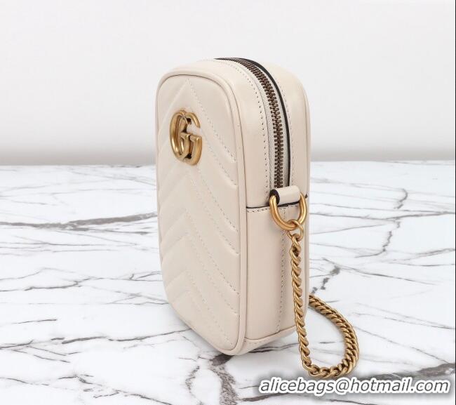 Well Crafted Gucci GG Marmont Leather Mini bag 598597 White 2024