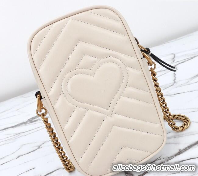 Well Crafted Gucci GG Marmont Leather Mini bag 598597 White 2024