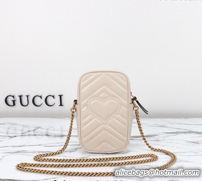 Well Crafted Gucci GG Marmont Leather Mini bag 598597 White 2024