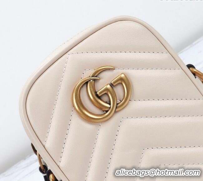 Well Crafted Gucci GG Marmont Leather Mini bag 598597 White 2024