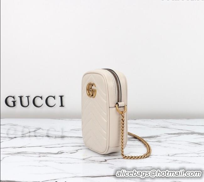 Well Crafted Gucci GG Marmont Leather Mini bag 598597 White 2024