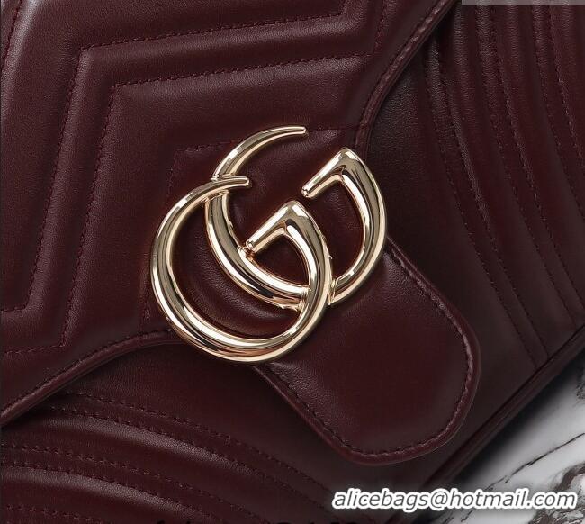 Unique Grade Gucci GG Marmont Leather Large Shoulder Bag 788371 Burgundy 2024