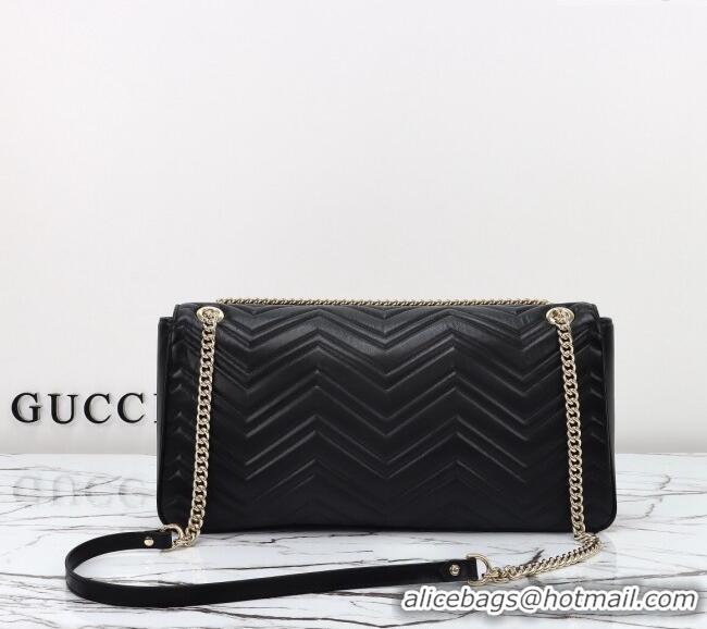 Buy Cheap Gucci GG Marmont Leather Large Shoulder Bag 788371 Black 2024