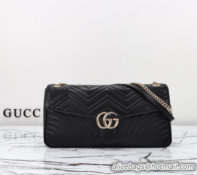 Buy Cheap Gucci GG Marmont Leather Large Shoulder Bag 788371 Black 2024