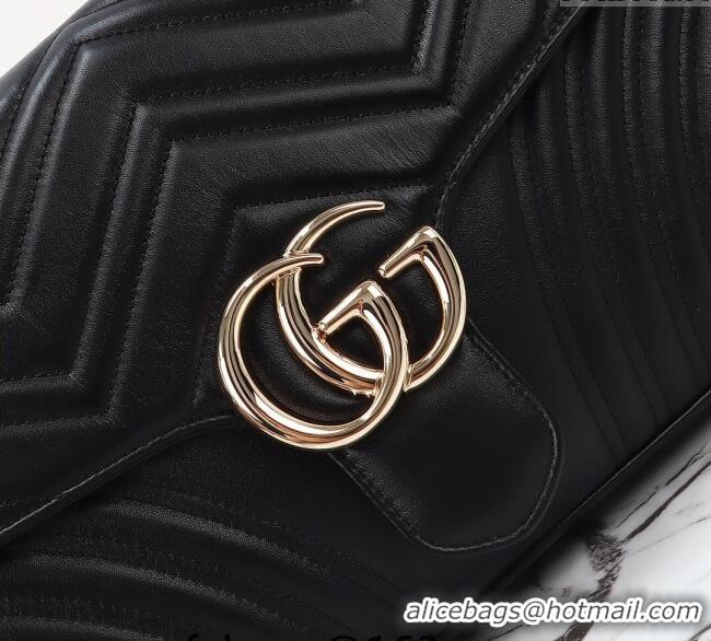 Buy Cheap Gucci GG Marmont Leather Large Shoulder Bag 788371 Black 2024
