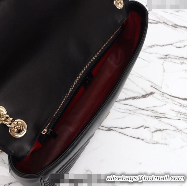Buy Cheap Gucci GG Marmont Leather Large Shoulder Bag 788371 Black 2024