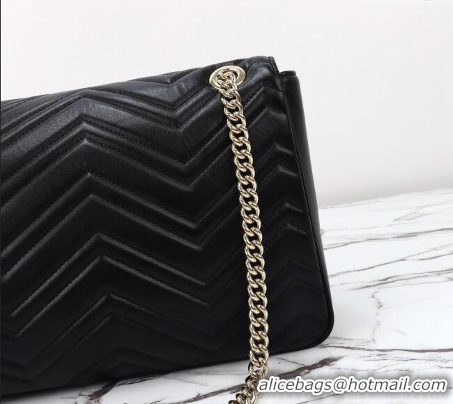 Buy Cheap Gucci GG Marmont Leather Large Shoulder Bag 788371 Black 2024