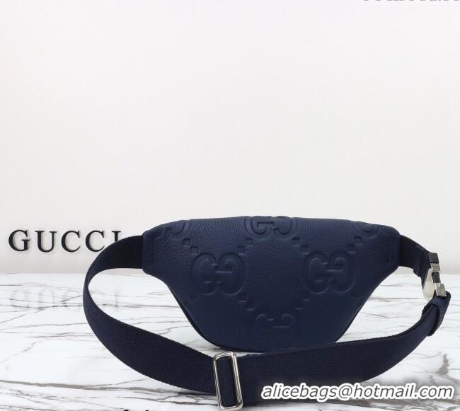 Luxury Discount Gucci Maxi GG Leather Belt Bag 658582 Blue 2024