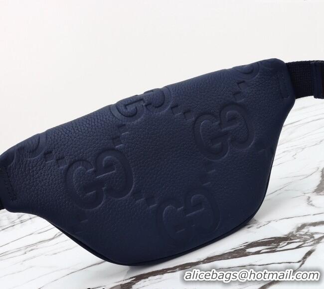 Luxury Discount Gucci Maxi GG Leather Belt Bag 658582 Blue 2024