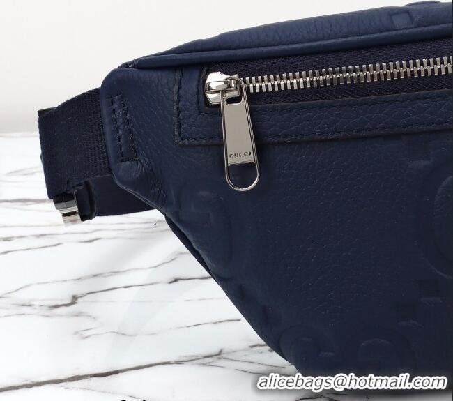 Luxury Discount Gucci Maxi GG Leather Belt Bag 658582 Blue 2024