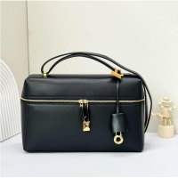 Super Quality Loro Piana Extra Bag in Smooth Leather 1010 Black/Gold 2023