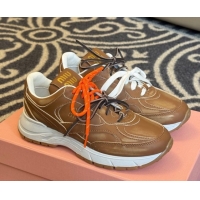 Best Grade New Balance x Miu Miu Sneakers in Calf Leather Tan Brown 2025 MIU060302